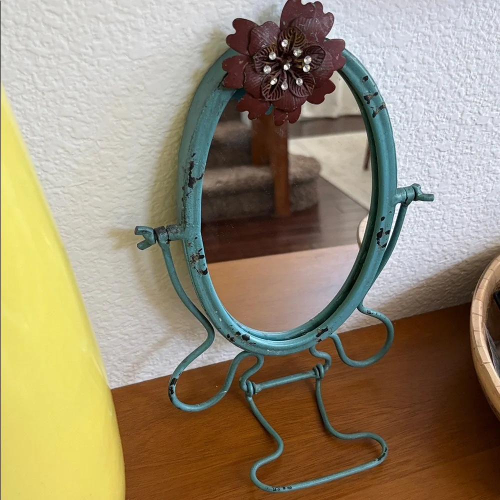 Turquoise Metal Wall Mirror Frame - Decorative Home Wall Decor